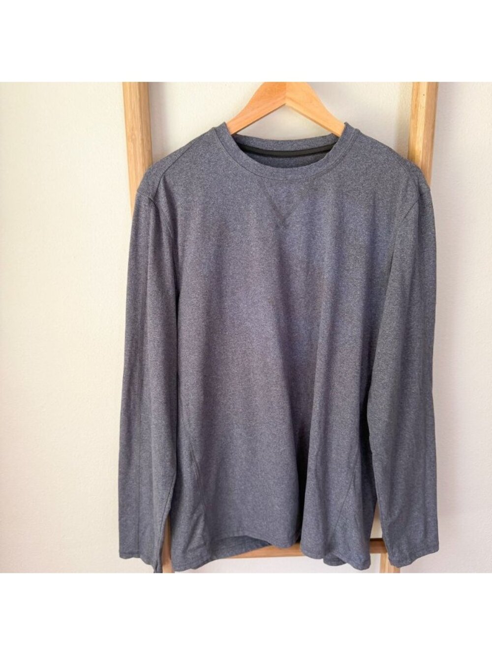 Free Country Gray Blue Heather Performance Long Sleeve Shirt Men’s Large